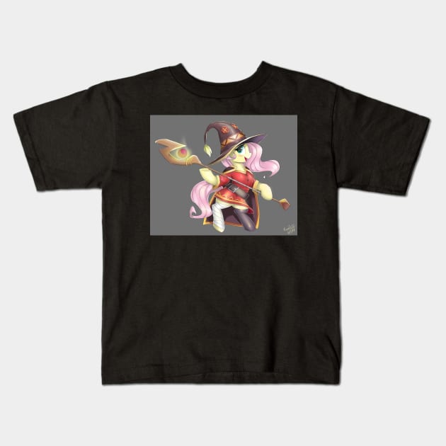 Fluttershy As Megumin 2 Kids T-Shirt by cerebralvapor